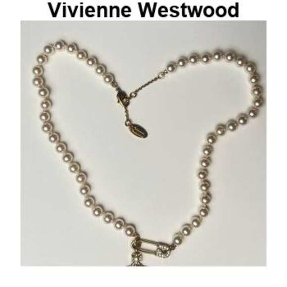VIVIENNE WESTWOOD Bas Relief Orb mini silver-toned brass and pearl necklace. New - Picture 5 of 5